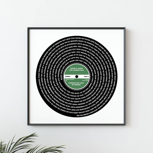 Favorite Song Vinyl Lyrics Print