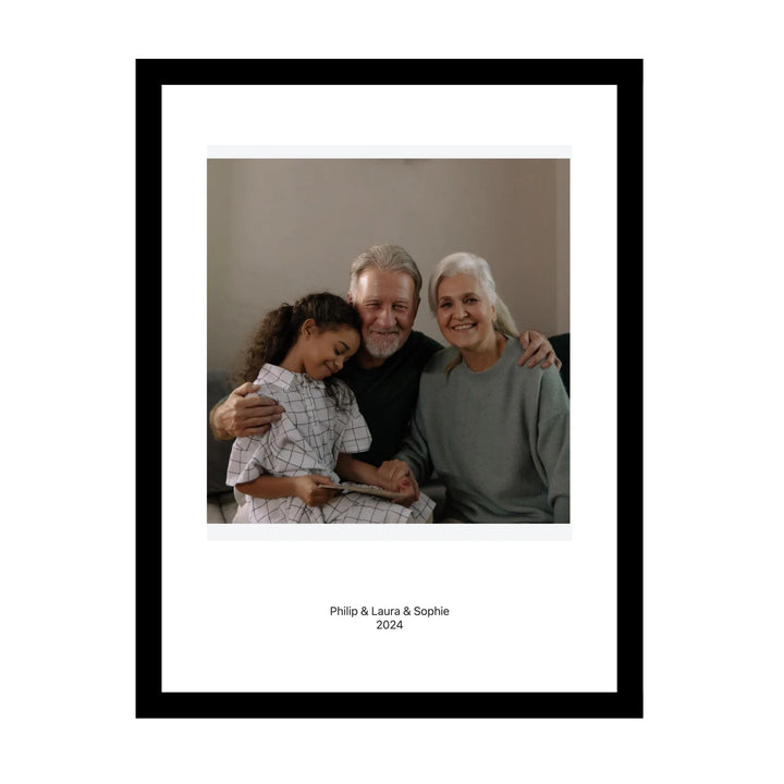Personalised framed caption photo print — a gift for grandparents