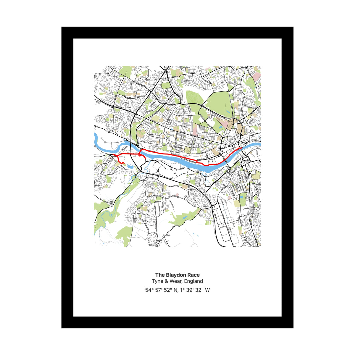 Personalised running route map print — a gift for runners