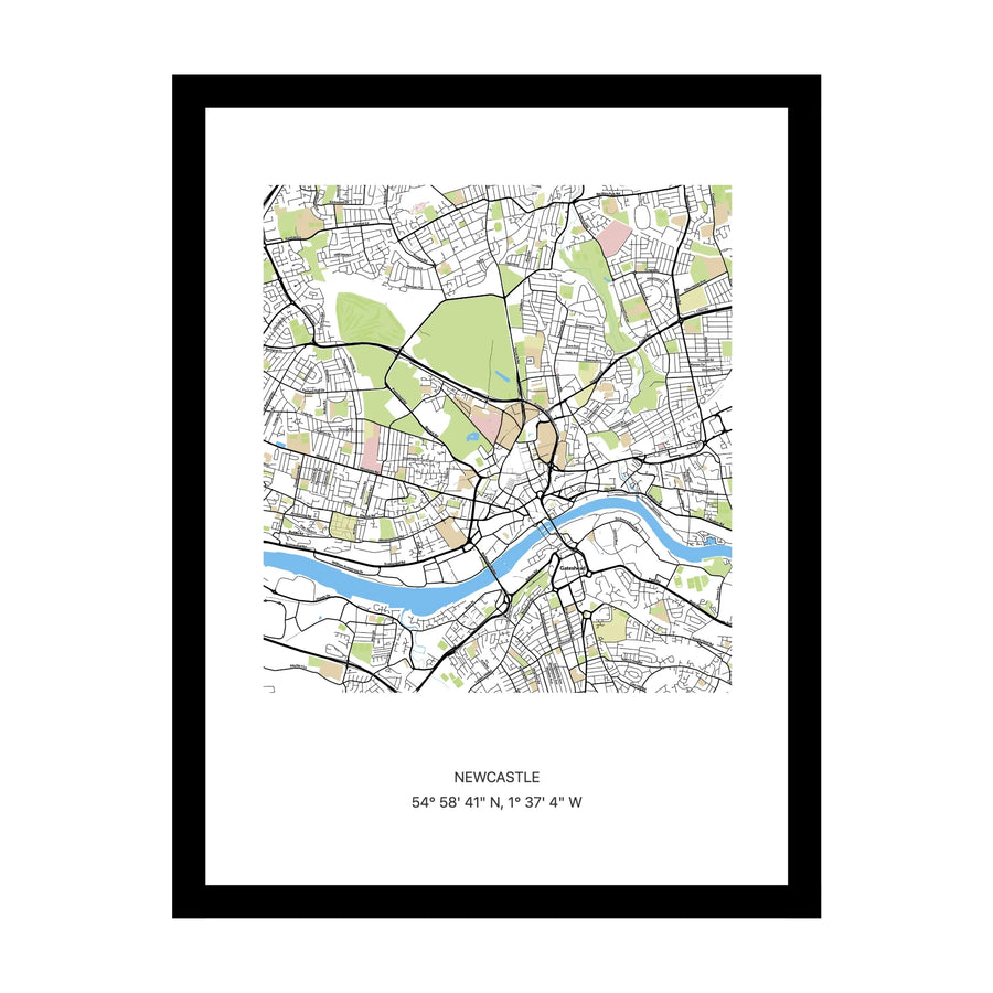 Newcastle map print