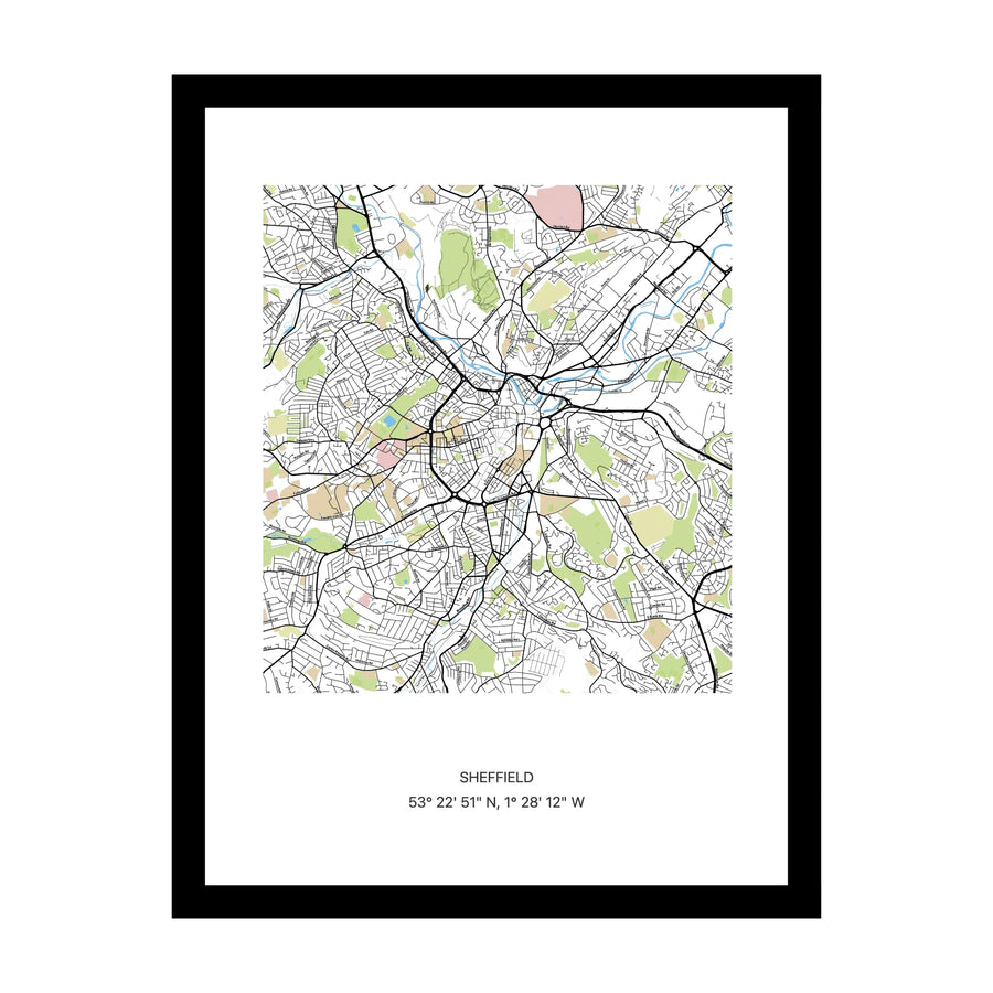 Sheffield map print