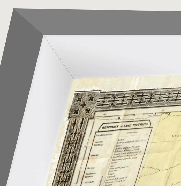 Vintage 1856 J. De Cordova map of the State of Texas, framed reproduction framed