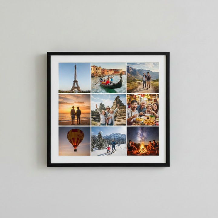 Framed wall photo collage print
