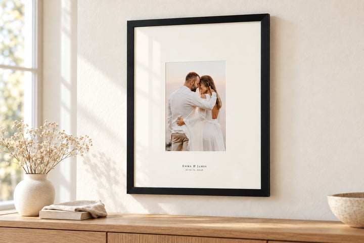 Framed wedding photograph