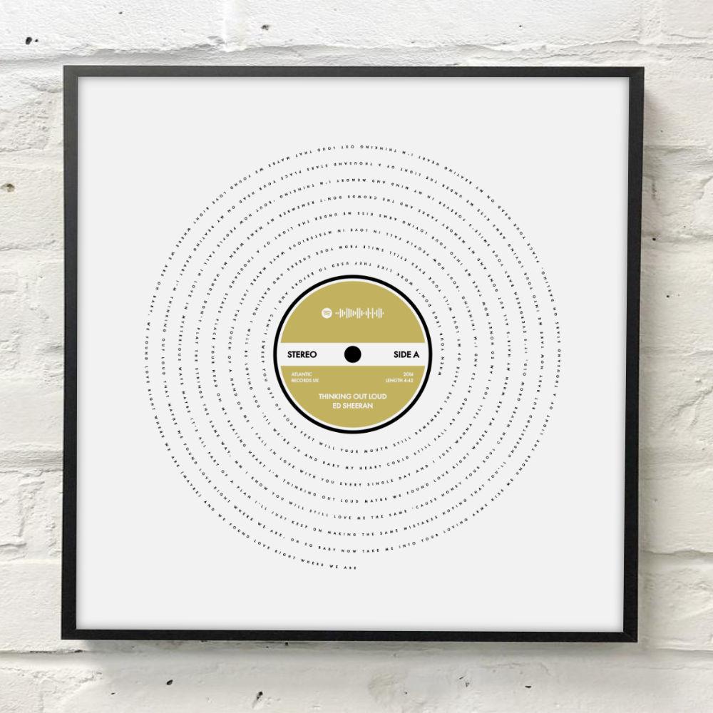 Favorite Song Vinyl Lyrics Print