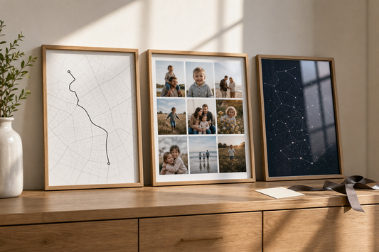 Personalized route map photo collage and star map gifts compared