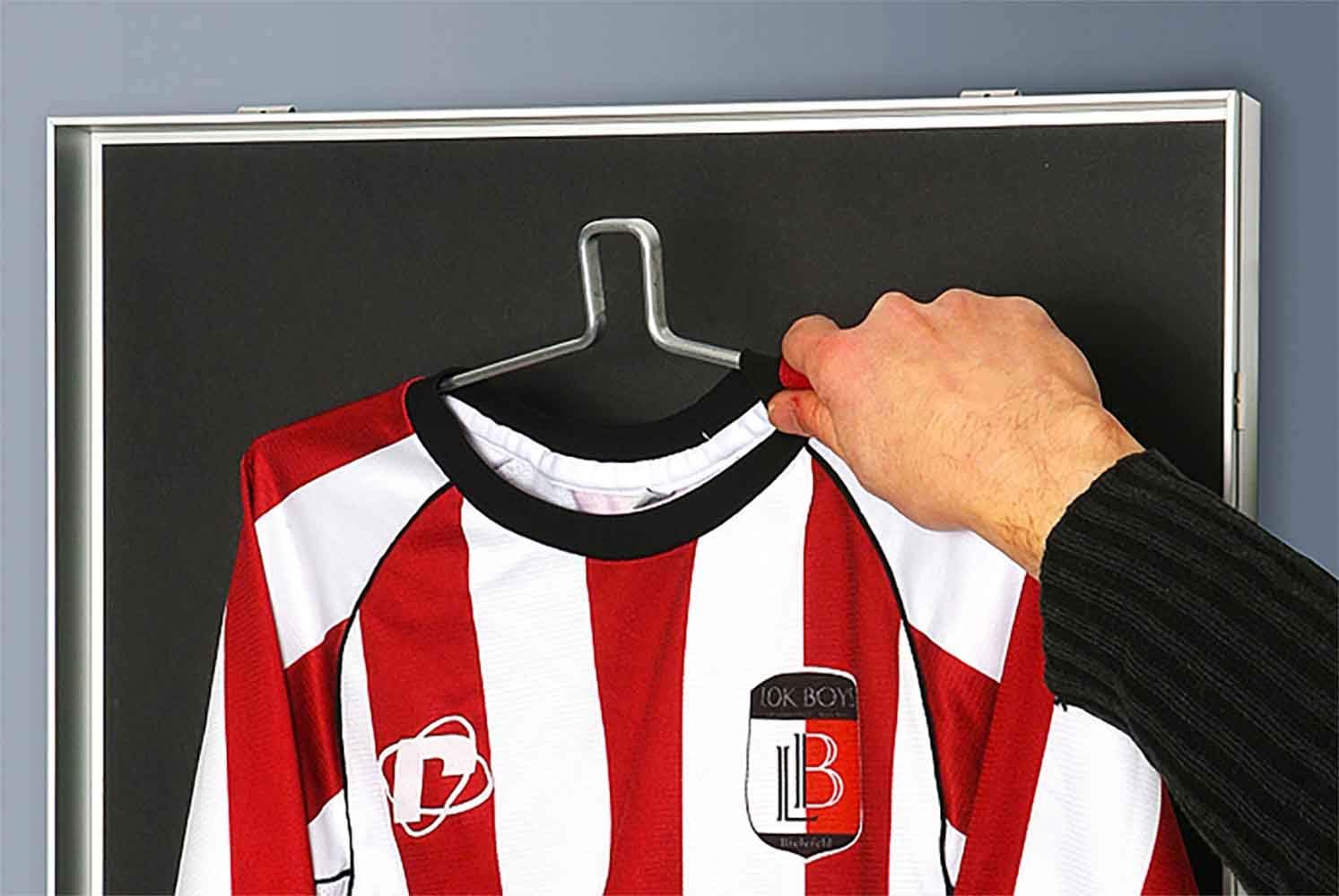 Football shirt displayed in deep box frame
