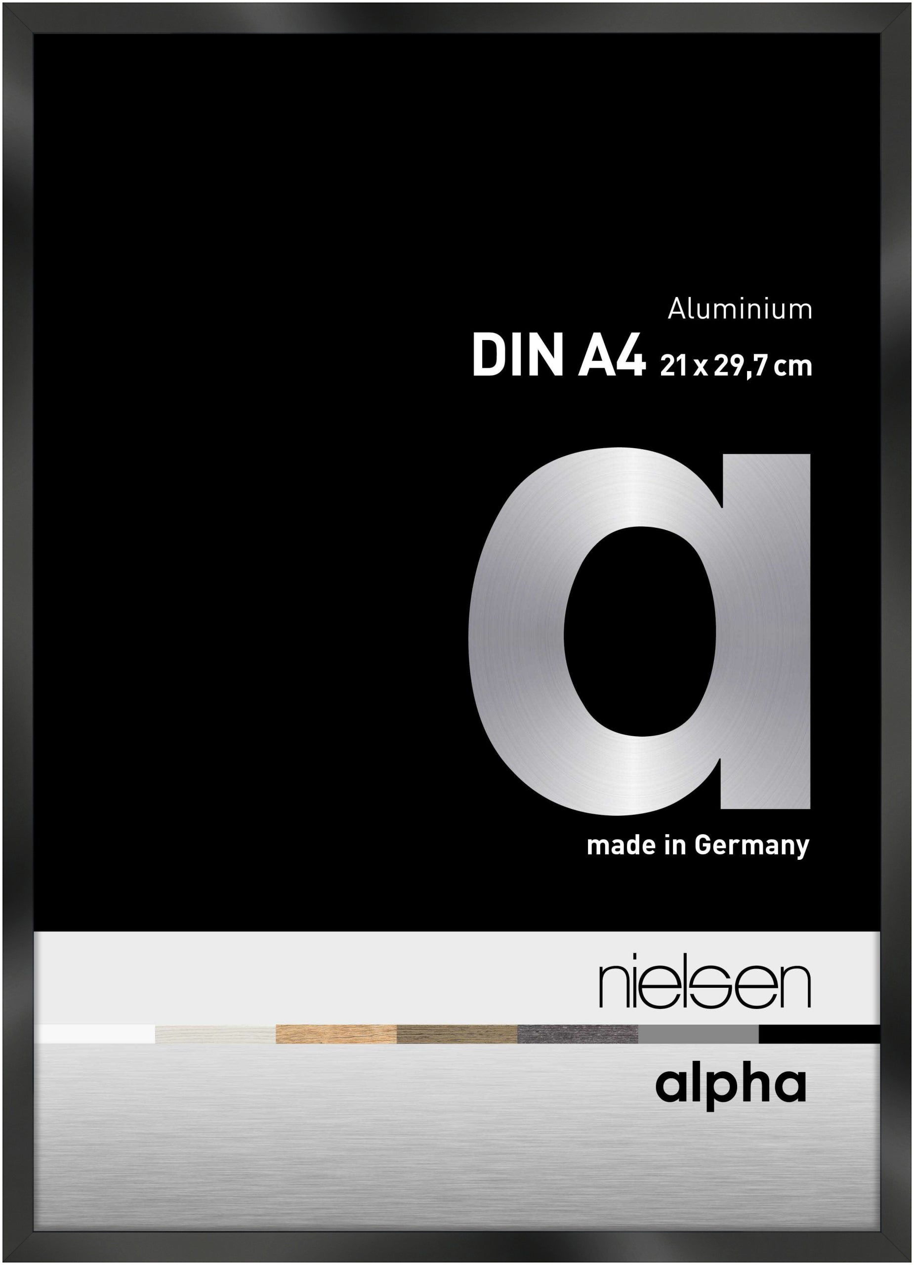 Nielsen Alpha polished jet black aluminium picture frame