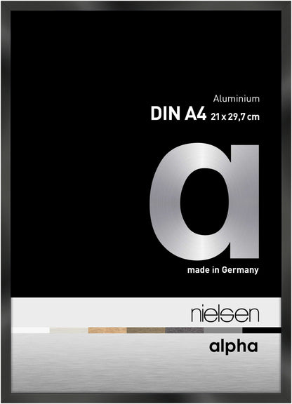 Nielsen Alpha polished jet black aluminium picture frame