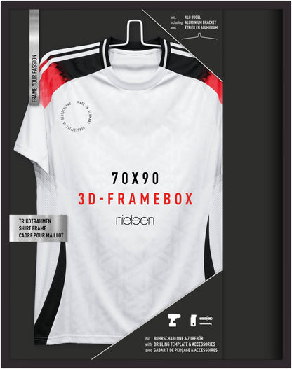 Deep football shirt box frame 70x90cm jet black