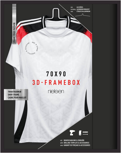 Deep football shirt box frame 70x90cm jet black