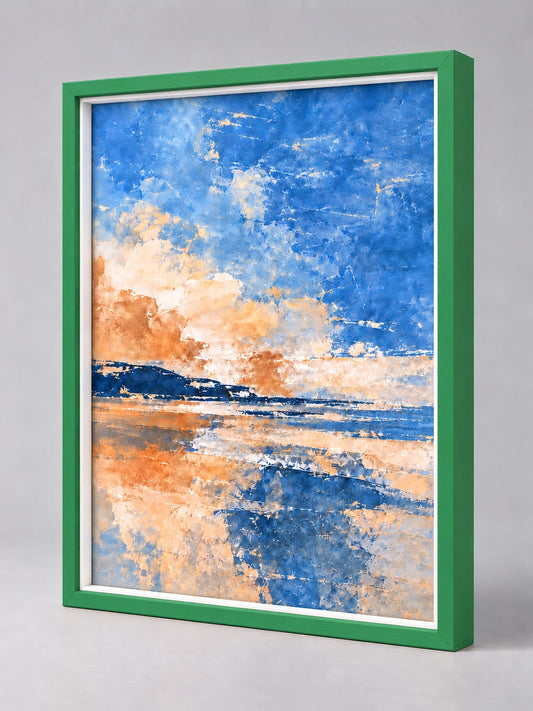 Light Green Wood picture frame - whole frame, gallery build with a fillet