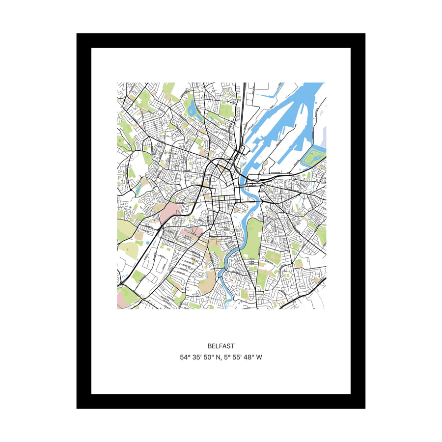 Belfast map print