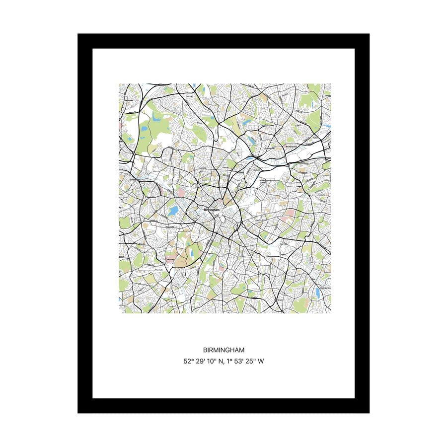 Birmingham map print
