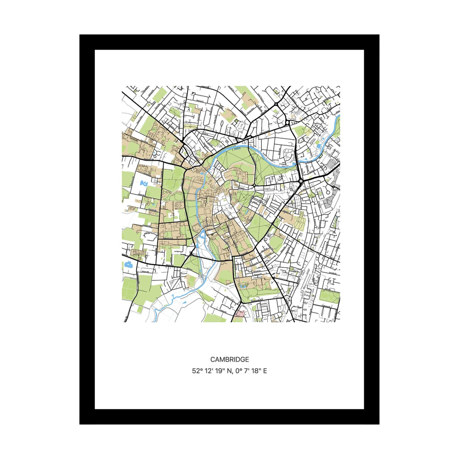 Cambridge map print
