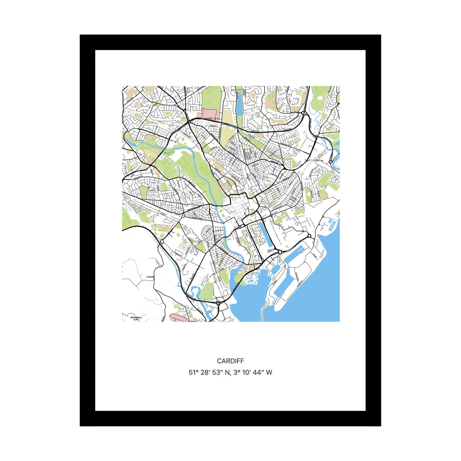 Cardiff map print