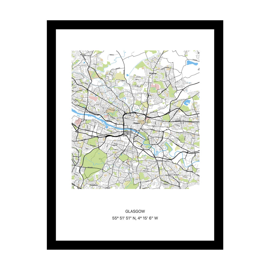Glasgow map print