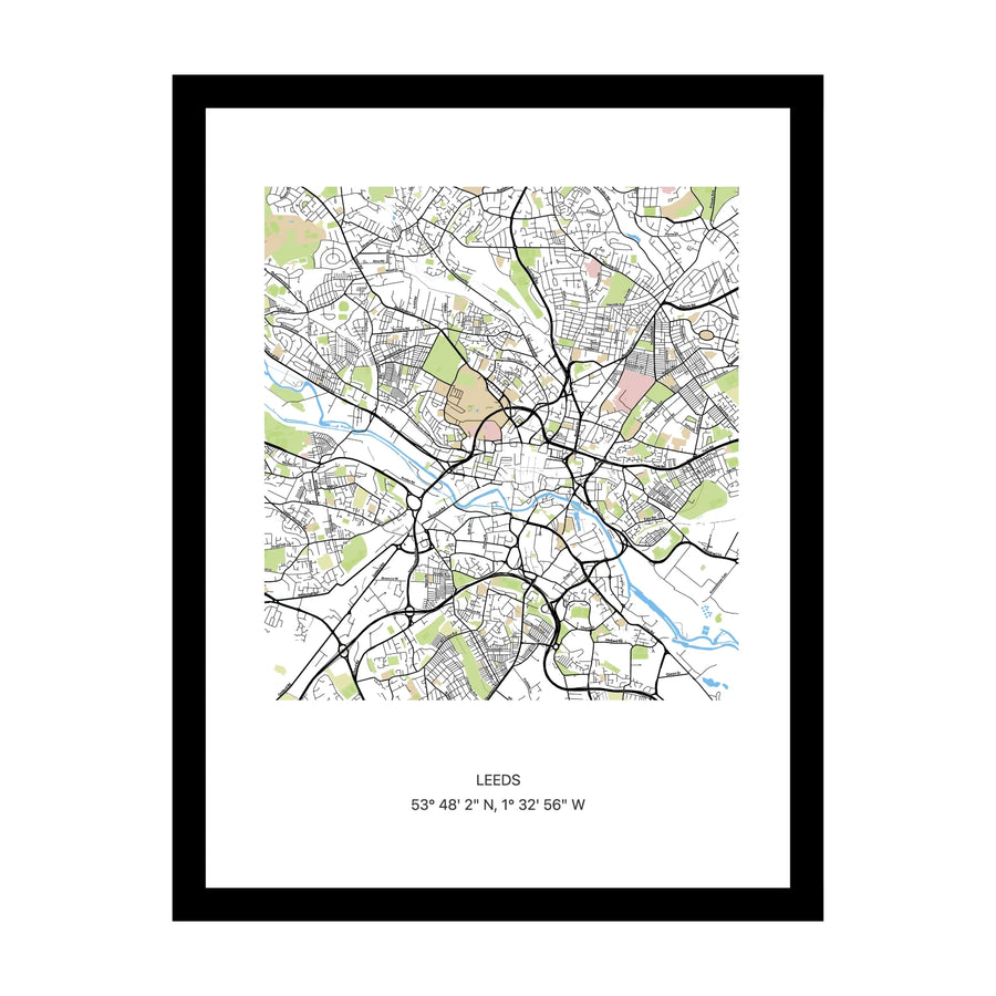 Leeds map print