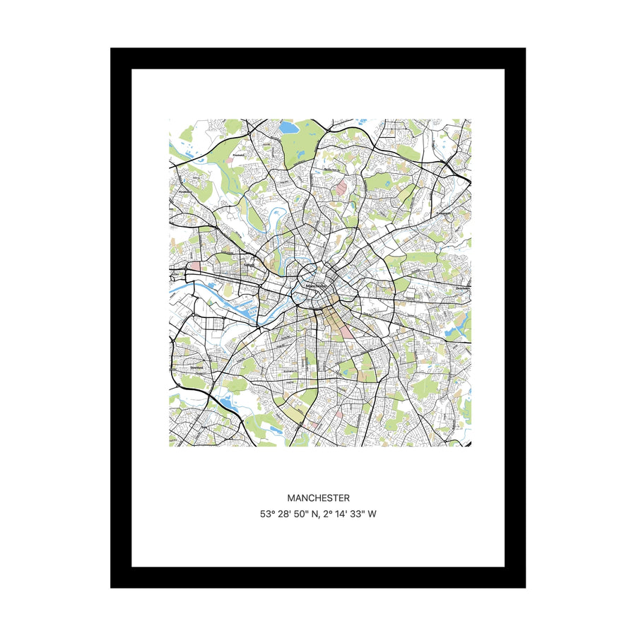 Manchester map print