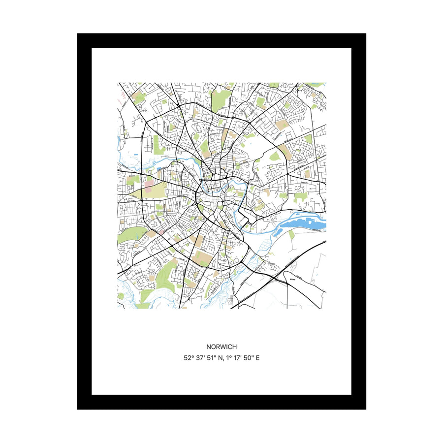 Norwich map print