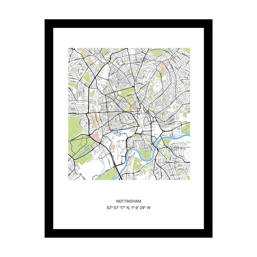 Nottingham map print