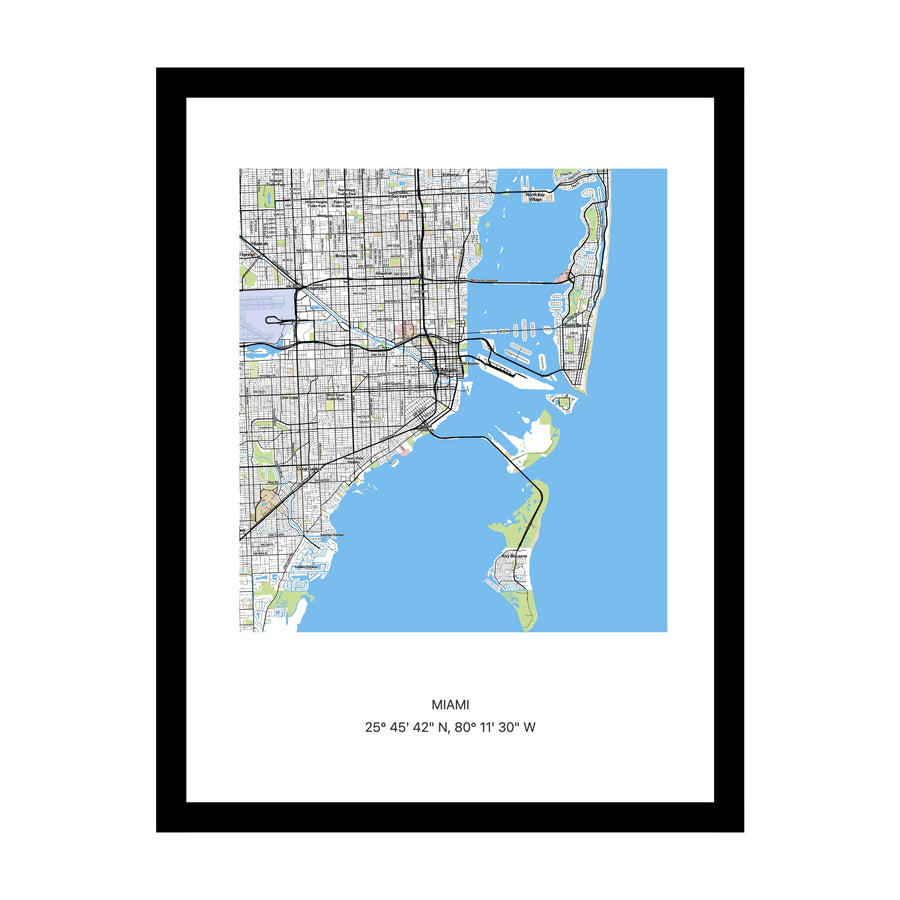 Miami map print