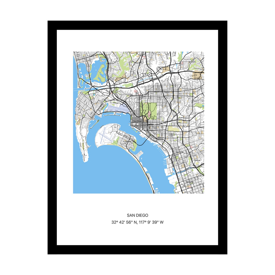 San Diego map print