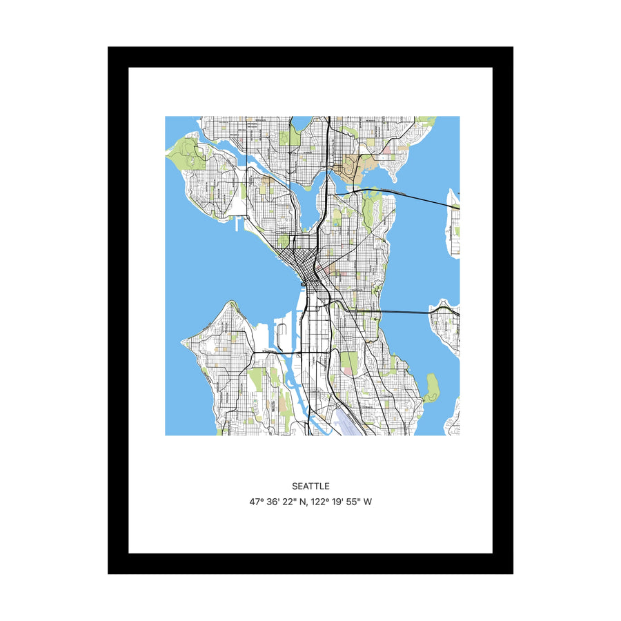 Seattle map print