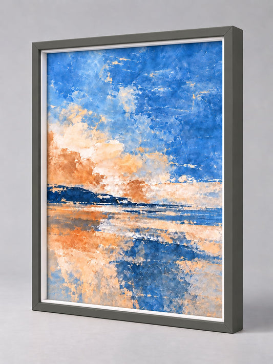 Midnight Grey Wood picture frame - whole frame, gallery build with a fillet