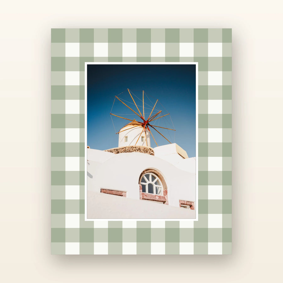 Gingham Picture Mats — acid-free picture mat with an 8x10 board and 5x7 opening
