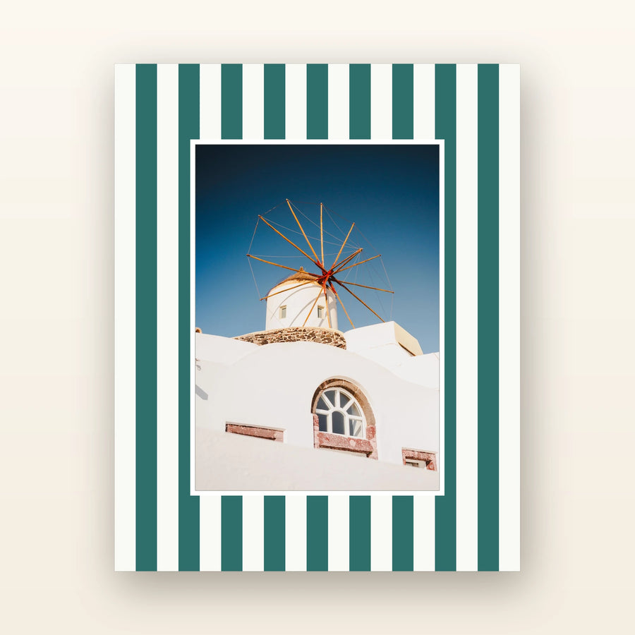 Teal striped picture mat — acid-free picture mat with an 8x10 board and 5x7 opening