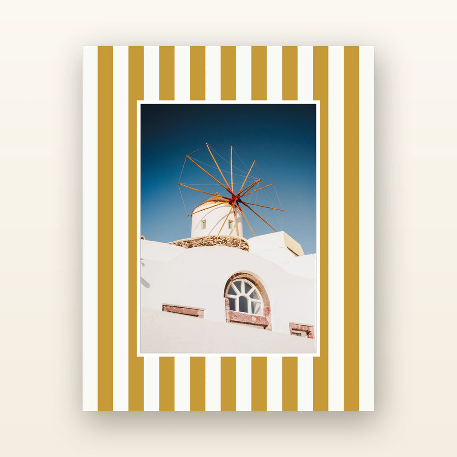Mustard striped picture mat — acid-free picture mat with an 8x10 board and 5x7 opening