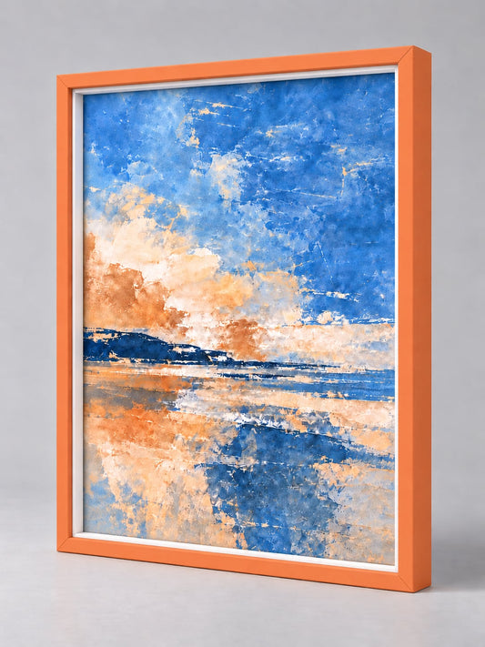 Orange Wood picture frame - whole frame, gallery build with a fillet
