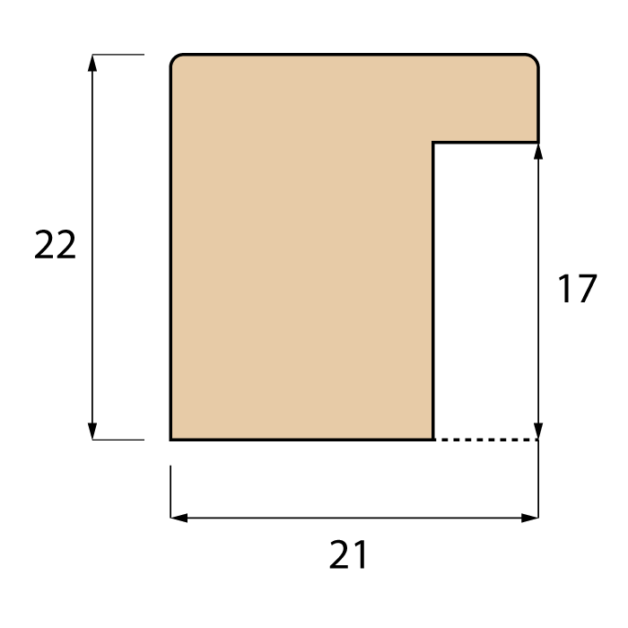 White Wood (Closed Grain) / 21mm x 22mm profile