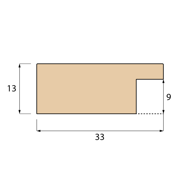 Black Wood - (Open Grain) / 33mm x 13mm profile