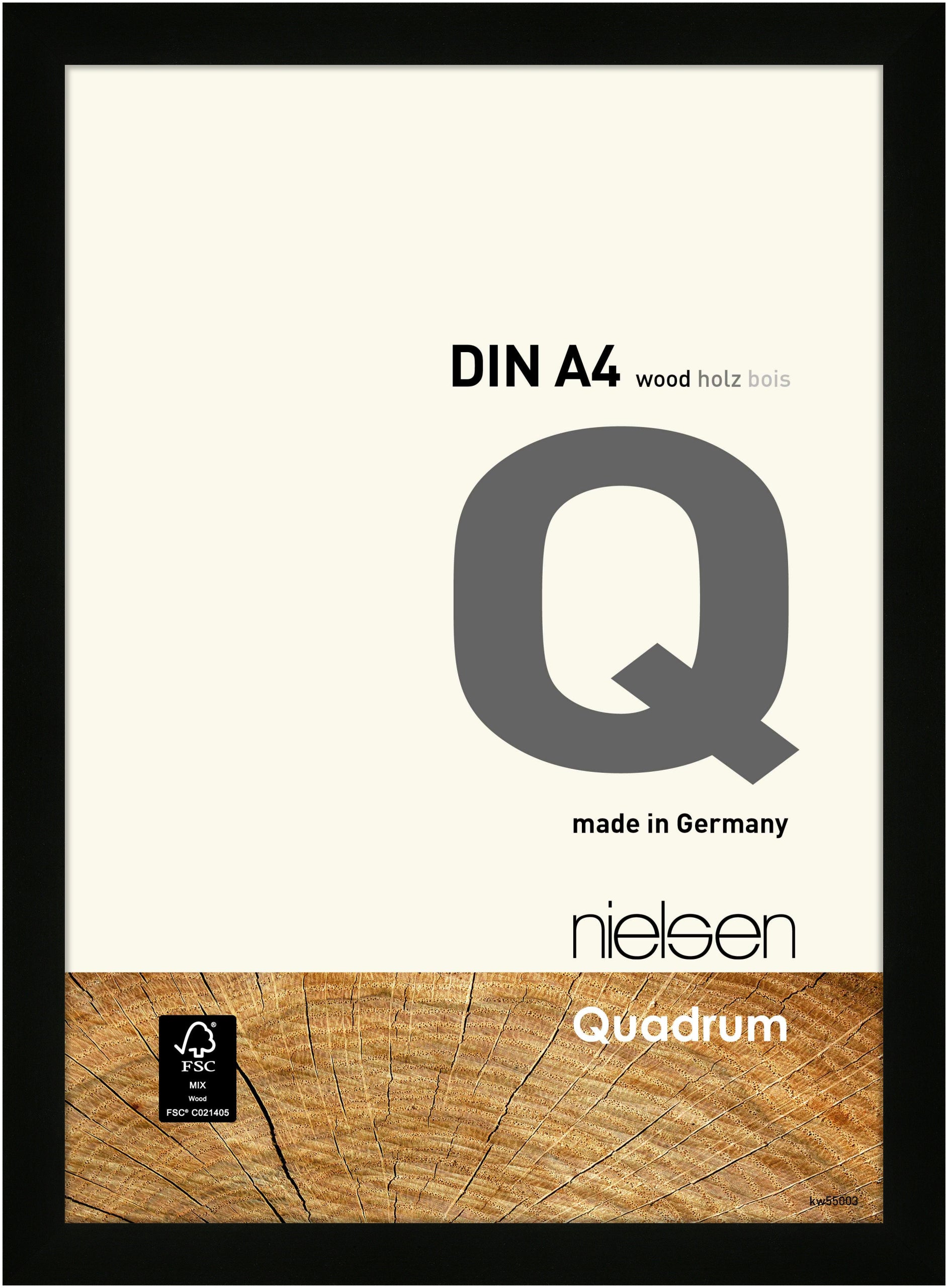 Quadrum black wood picture frame
