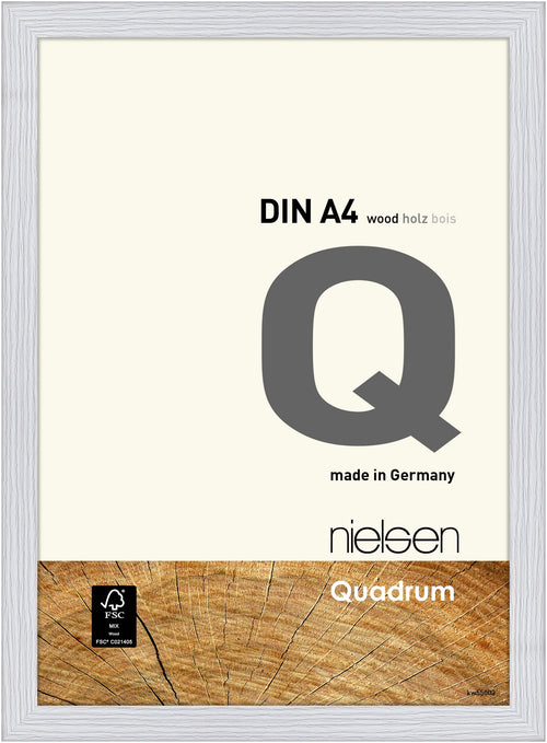 Quadrum veneered white wood picture frame