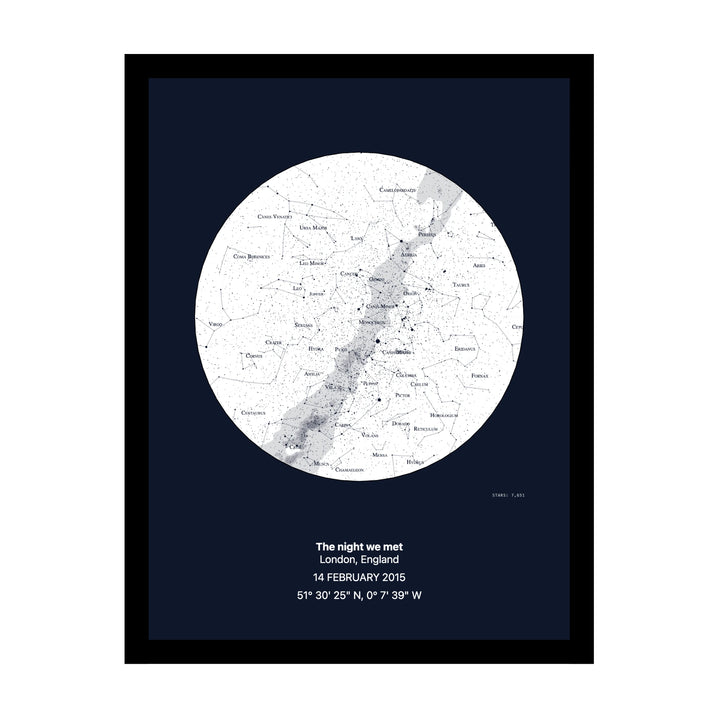 The night we met star map — personalised framed print