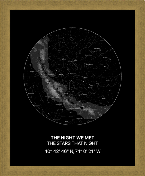 Framed star map print