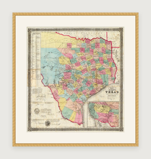 De Cordova's 1856 Map of Texas