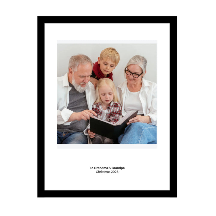 Personalised framed photo print — a Christmas gift for grandparents