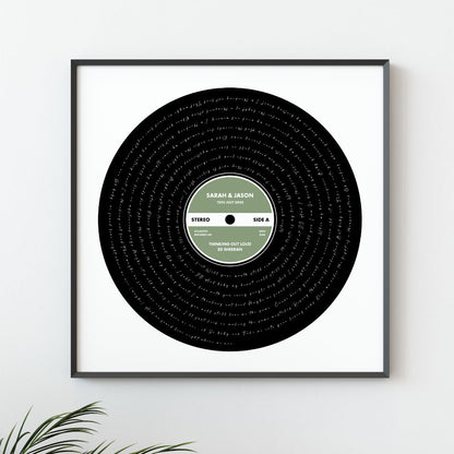Favorite Song Vinyl Lyrics Print