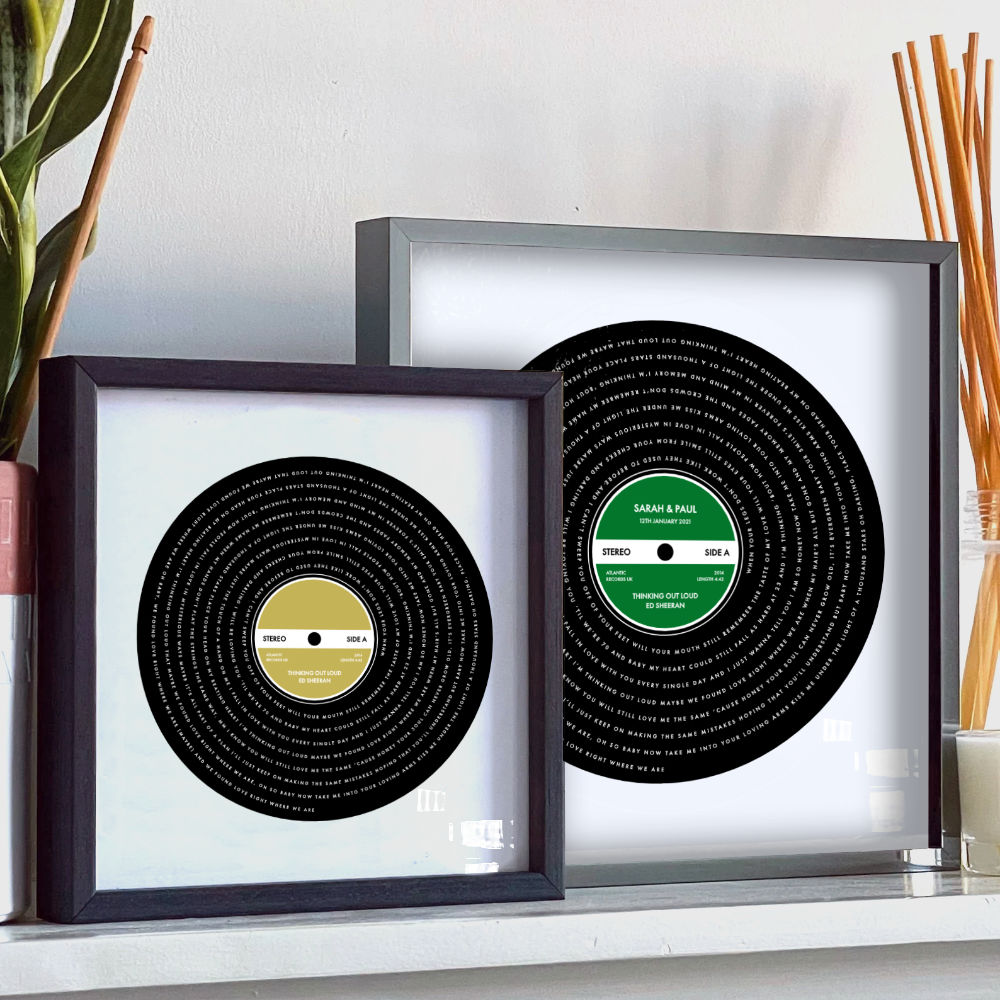 Song Lyrics Vinyl Record Print